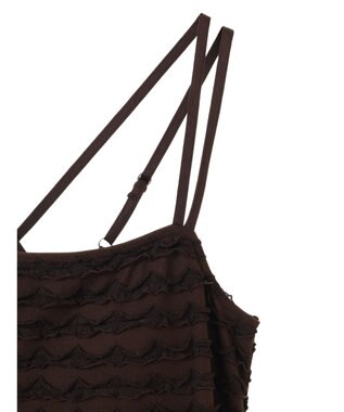 Green Parks カップ付きフリル生地キャミワンピース Brown