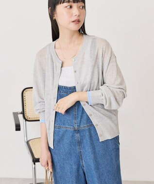 AMERICAN HOLIC シアー配色ニットカーディガン