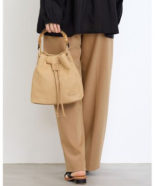 MioFIRANO ガーターステッチバンブーハンドルバッグ 2WAY　FIRANO フィラノ BEIGE
