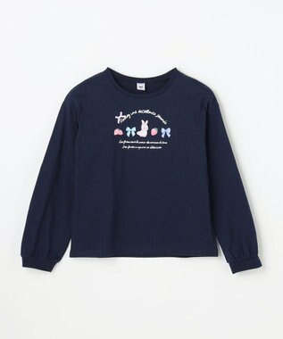 ANY KIDS 【Strawberry Collection】アートプリント 長袖Tシャツ ネイビー