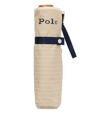 MOONBAT POLO RALPH LAUREN 晴雨兼用日傘 折りたたみ傘 ボーダー×パイピング／一級遮光 遮熱 UV