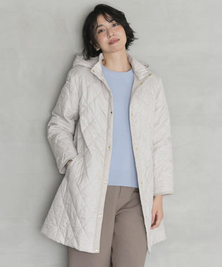 【WEB限定カラーあり・2way】コンパクトタフタキルティング  フーデッド コート