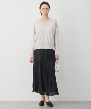 ICB クリアレーヨンストレッチ Vネックニット トープ