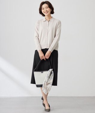 J.PRESS LADIES L 【洗える】CARREMAN 2WAY Aライン スカート ブラック系