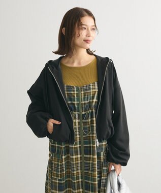 Green Parks もちっと袖配色ボートネックニットプルオーハ Green