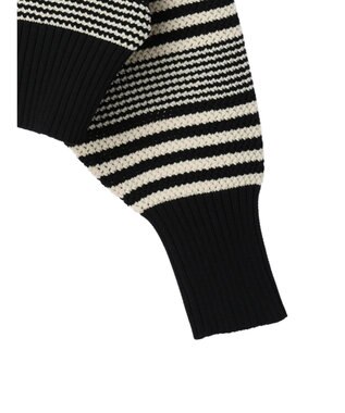 Green Parks ・ＥＬＥＮＣＡＲＥ　ＤＵＥ　パール釦カーディガン Border Black