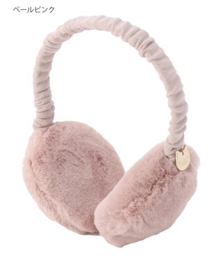 MOONBAT PAUL & JOE ACCESSOIRES ネコプレート付フェイクファーイヤマフ（くしゅくしゅアーム） ペールピンク
