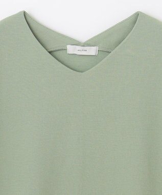 ANY L Vネックフレンチスリーブ プルオーバー ライトグリーン