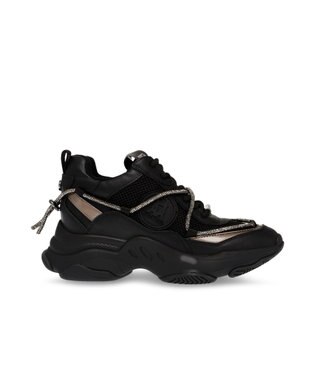 STEVE MADDEN MOTOCROSS ラインストーンダッドスニーカー ブラック