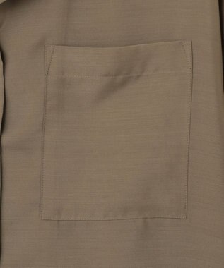 自由区 【洗える/シワになりにくい】オープンカラー シアーブラウス ブラウン系