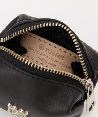 russet カラビナ付き レザーミニポーチ型チャーム(Z-220) Black