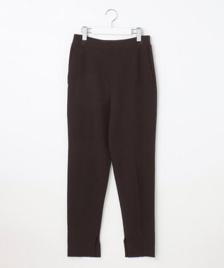 自由区 【洗える/セット可】レーヨンストレッチ テーパードパンツ ダークブラウン系
