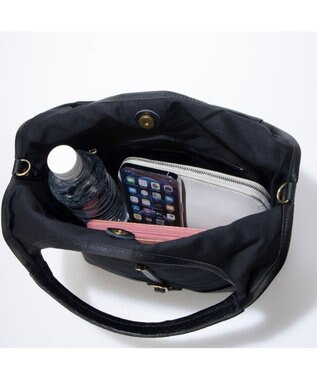 UNBILLION ペルケ perche / 姫路レザー×パラフィンキャンバス2wayトートS ブラック