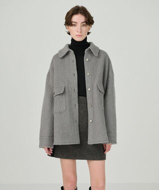 GRACE CONTINENTAL ウールオーバーシャツ グレー