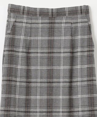 ANY 【ウエストゴム/ストレッチ】チェックタイトスカート ブラウン系