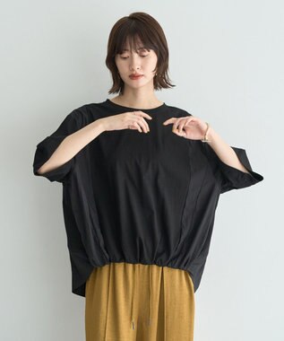 YECCA VECCA 素材MIXカットプルオーバー Black