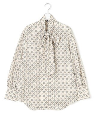 J.PRESS YORK STREET 【WOMEN】タイルプリント ボウタイブラウス ホワイト系5