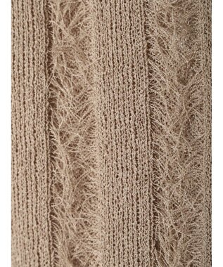 Green Parks フリンジニットベスト Gray Beige