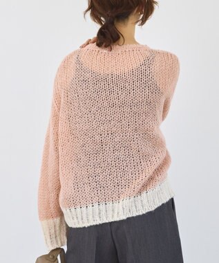 AMERICAN HOLIC モヘアライク配色ニットプルオーバー Light Pink