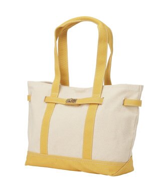 earth music&ecology 【Lサイズ】ベルトキャンバストートバッグ Yellow