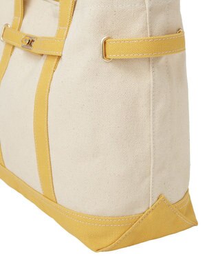 earth music&ecology 【Lサイズ】ベルトキャンバストートバッグ Yellow