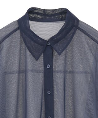 AMERICAN HOLIC シアーレイヤード配色シャツ Navy