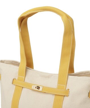 earth music&ecology 【Lサイズ】ベルトキャンバストートバッグ Yellow