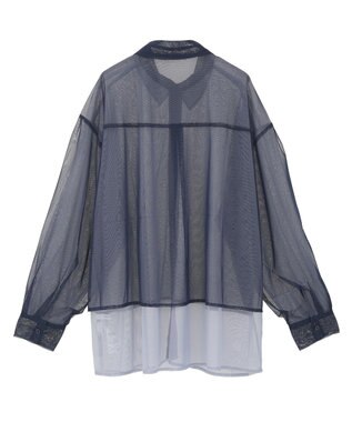 AMERICAN HOLIC シアーレイヤード配色シャツ Navy