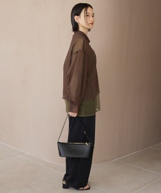 AMERICAN HOLIC シアーレイヤード配色シャツ Brown