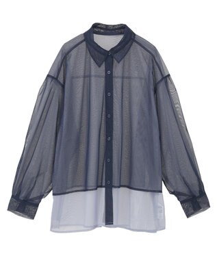 AMERICAN HOLIC シアーレイヤード配色シャツ Navy