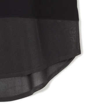 ICB L 【洗える】 ヴィスコースワイド シアーコンビプルオーバー ブラック系