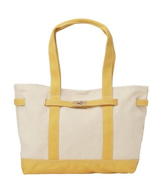 earth music&ecology 【Lサイズ】ベルトキャンバストートバッグ Yellow