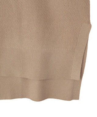 YECCA VECCA 配色ワイドポロニット Beige