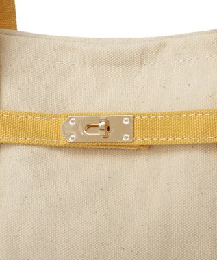 earth music&ecology 【Lサイズ】ベルトキャンバストートバッグ Yellow