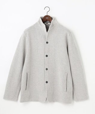 JOSEPH ABBOUD 【キングサイズ・軽くて洗える】ストローヤーンニット カーディガン ライトグレー系