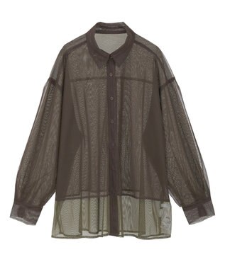 AMERICAN HOLIC シアーレイヤード配色シャツ Brown