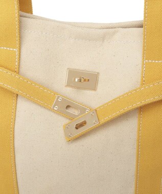 earth music&ecology 【Lサイズ】ベルトキャンバストートバッグ Yellow