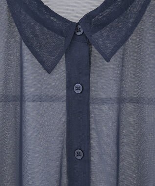 AMERICAN HOLIC シアーレイヤード配色シャツ Navy