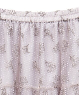earth music&ecology フラワー刺繍チュールスカート Grayish Pink