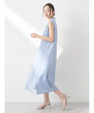 earth music&ecology ＳＥＴ２点シャーリングビスチェ×シャツワンピース Sax