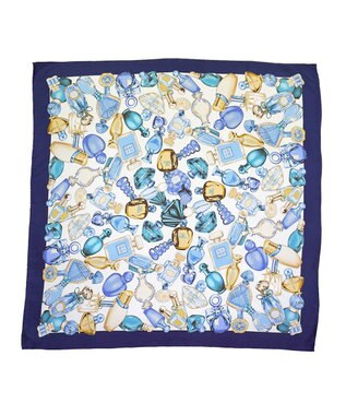 Marca ＜春の新色！＞【Marcaオリジナル】パフュームボトル  大判 シルクツイル スカーフ ネイビー