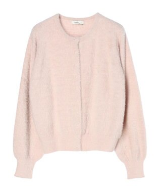 earth music&ecology ミニシャギーパールボタンカーディガン Light Pink