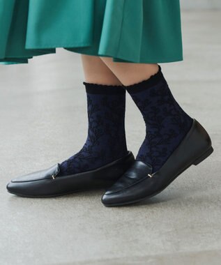 Tiaclasse ジャガードフリルソックス ネイビー