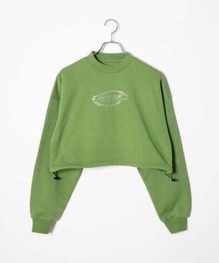 WEGO 裏起毛ドロストショートスウェット グリーン