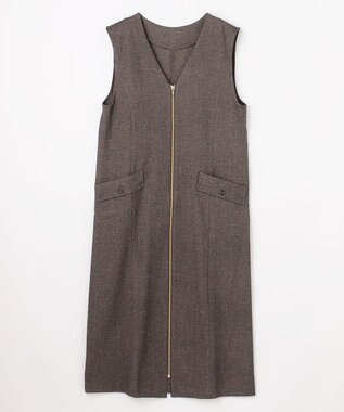ANY 【2WAY/セットアップ可】ライトツイードジャンパースカート ブラウン
