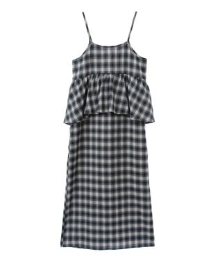 Green Parks チェックペプラムキャミワンピース Light Beige