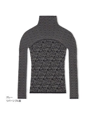 Chacott 【ノーソーイングニット】リバーシブルハイネックトップ グレー