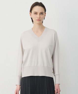 ICB クリアレーヨンストレッチ Vネックニット トープ