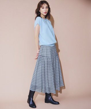 23区 【Oggi10月号掲載/洗える】カシミヤミックスファー ニット サックスブルー系