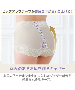 BRADELIS New York 【BRADELIS NewYork peace】おしりPラインレーシーショーツ23  深め 補正ショーツ パールグレージュ